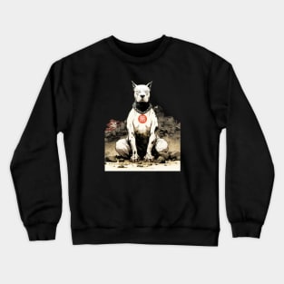 Dog Meditating No. 1: Seeking Calm Today on a Dark Background Crewneck Sweatshirt